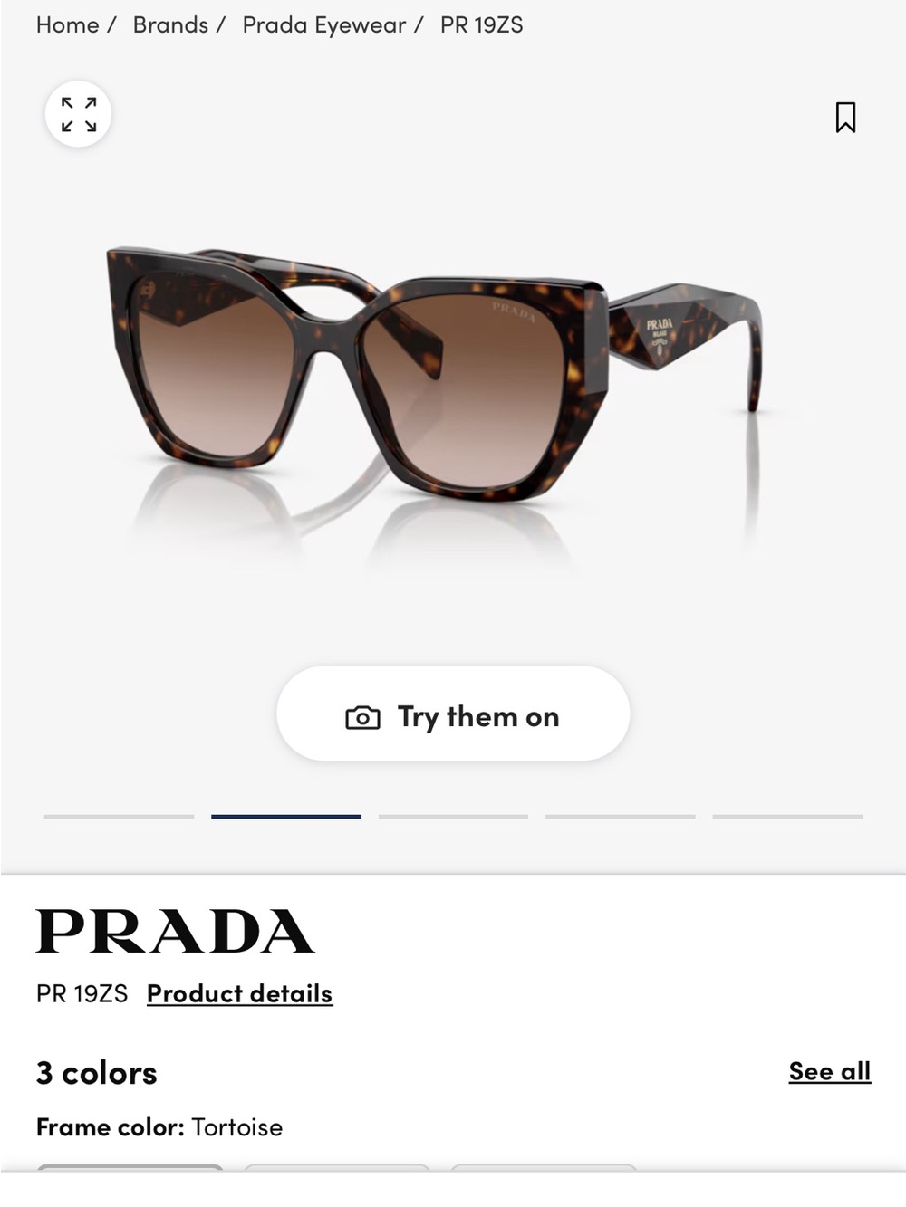Prada PR 19ZS / SPR 19Z Tortoiseshell Sunglasses